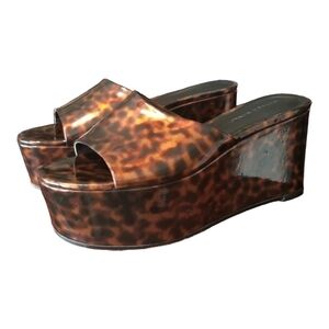 Rebecca Minkoff Animal Print Patent Leather Mules
